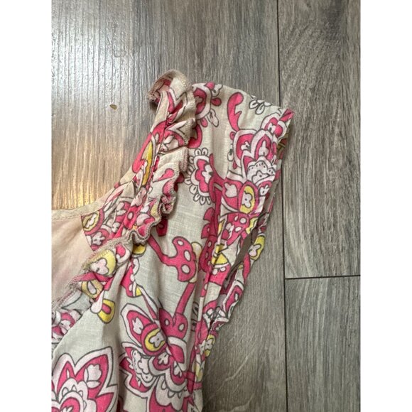 Old Navy Womens V Neck Floral Swing Ruffle Dress L Multicolor Cotton Boho Tiered - Picture 5 of 12